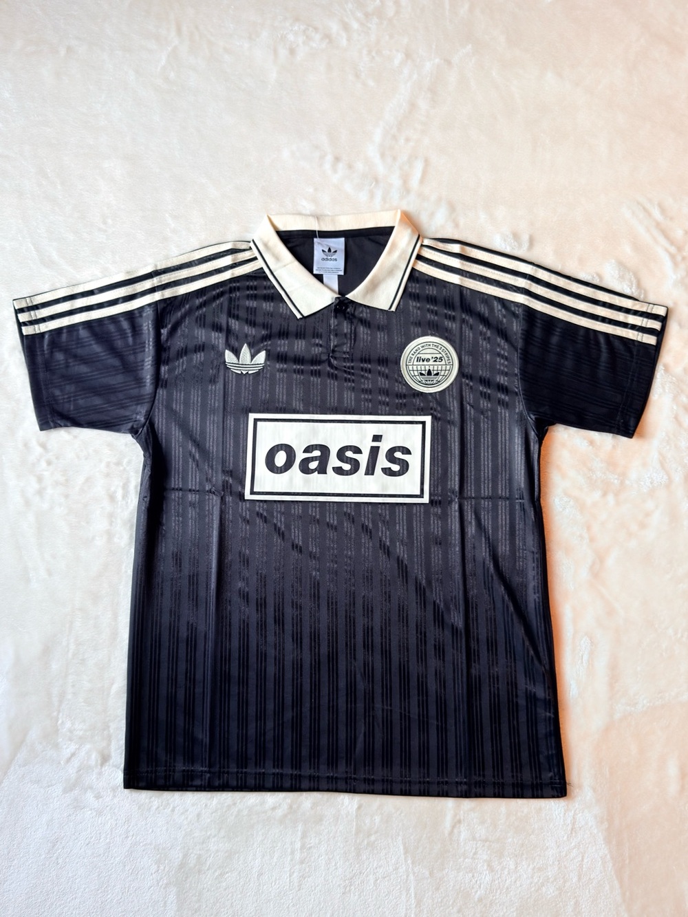 Adidas x Oasis Tour Jacquard 25 Jersey Black and White